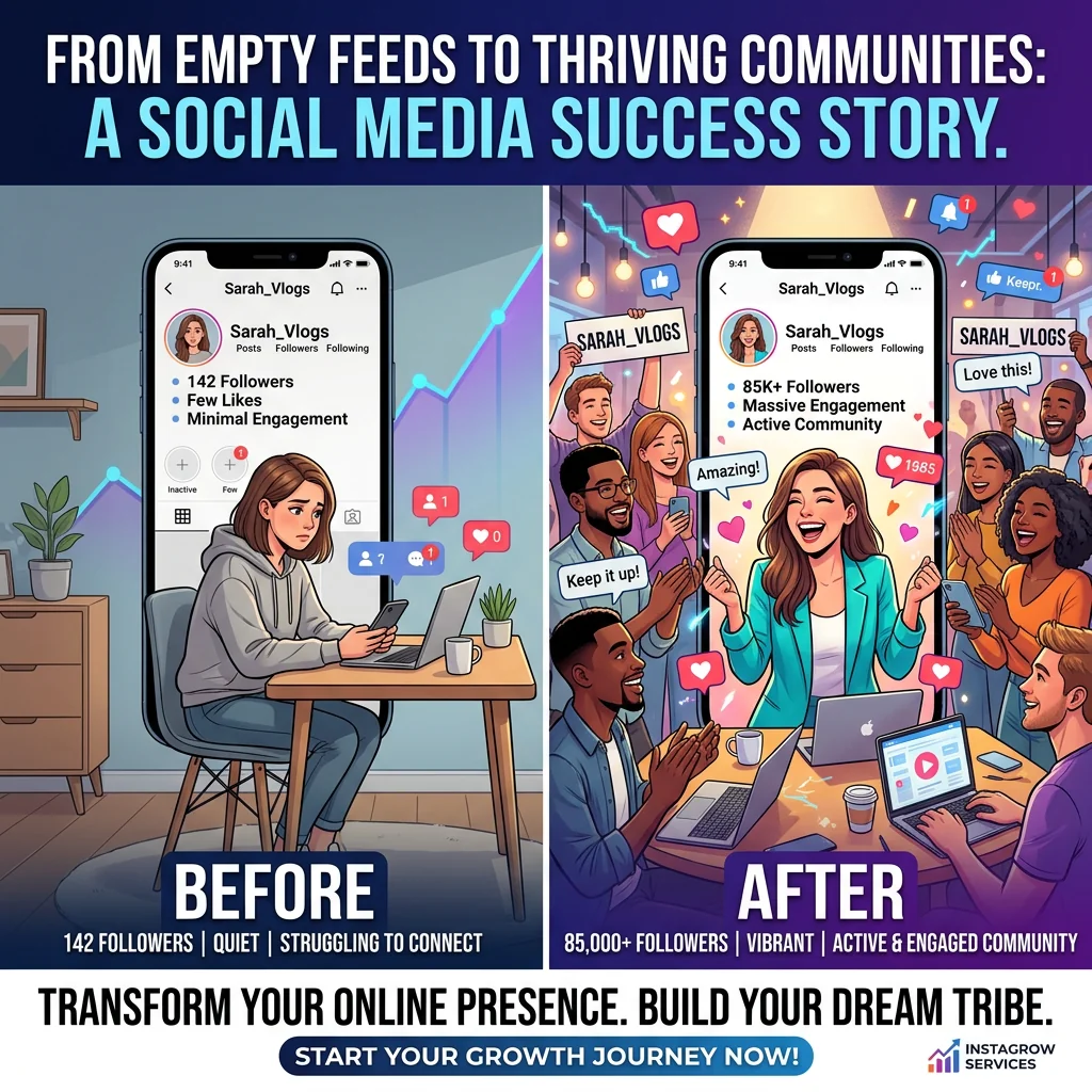 Before and after comparison showing chiropractic social media presence growth