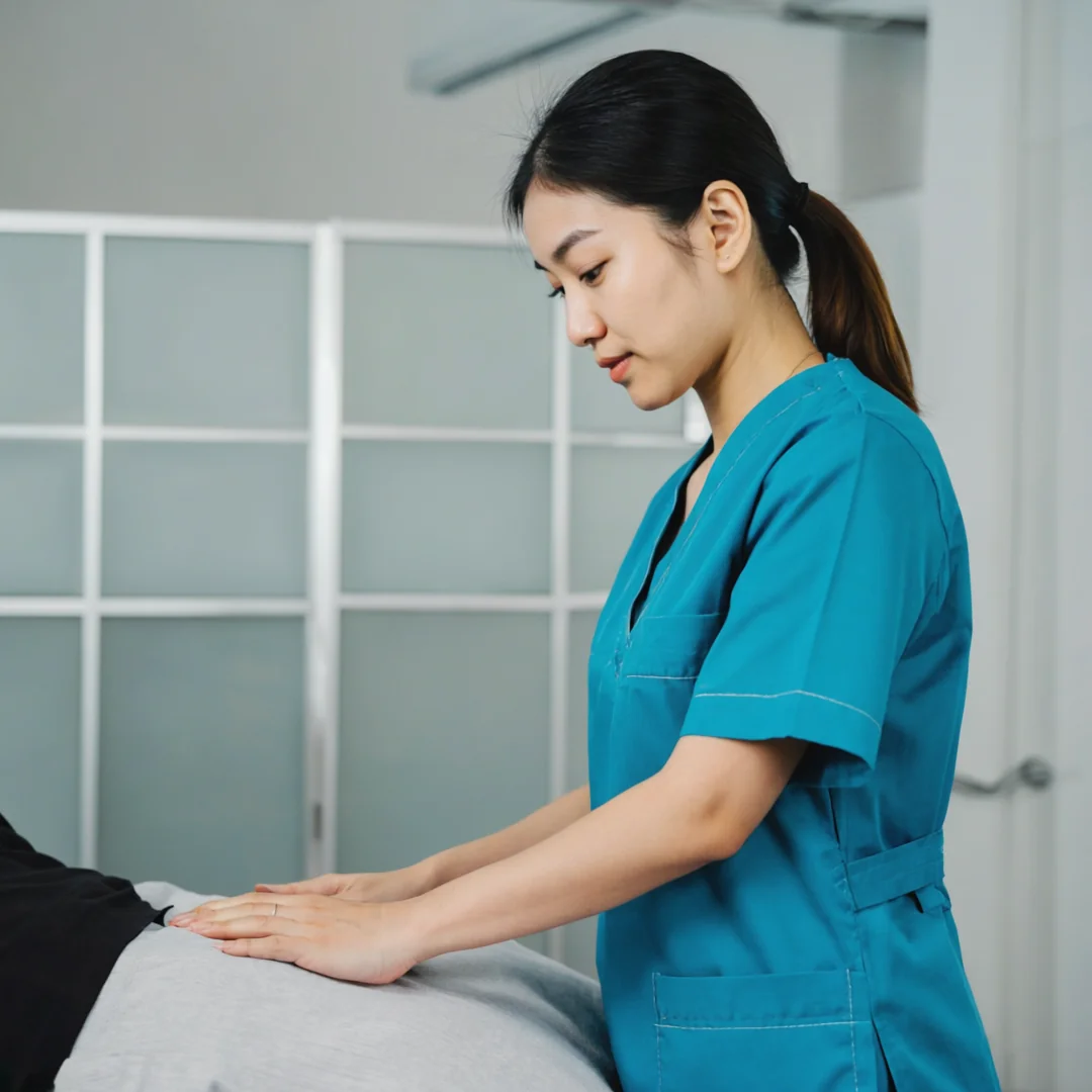 Chiropractor performing precise spinal adjustment with perfect form and technique